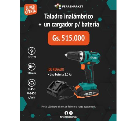TALADRO INALAMBRICO + UN CARGADOR PARA BATERIA