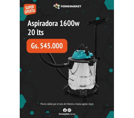 ASPIRADORA 1600W - 20 LITROS - POWER ACTION