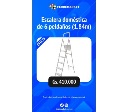 ESCALERA DOMESTICA DE 6 PELDAÑOS 1.84M