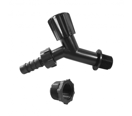 CANILLA PLASTICA NEGRA 1/2 CON ADAPTADOR 3/4 PLASTILIT