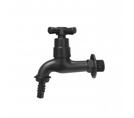 CANILLA PLÁSTICA NEGRA CON ADAPTADOR