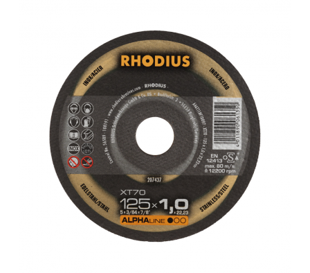 XT 70 DISCO DE CORTE METAL INOXIDABLE RHODIUS ALPHA