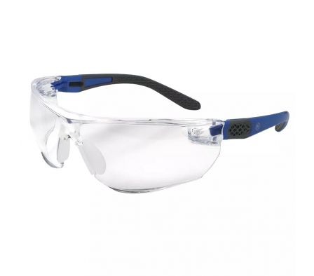 LENTE DE SEGURIDAD SERIE 02 AZUL/GRIS TRANSP. S/MARCO