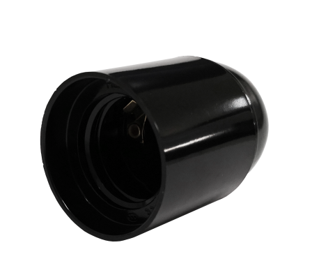 PORTALAMPARA NEGRO CON ROSCA PARA APLIQUES