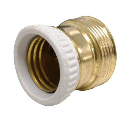 PORTALAMPARA E27 LATONADO CON ARANDELA DE PORCELANA